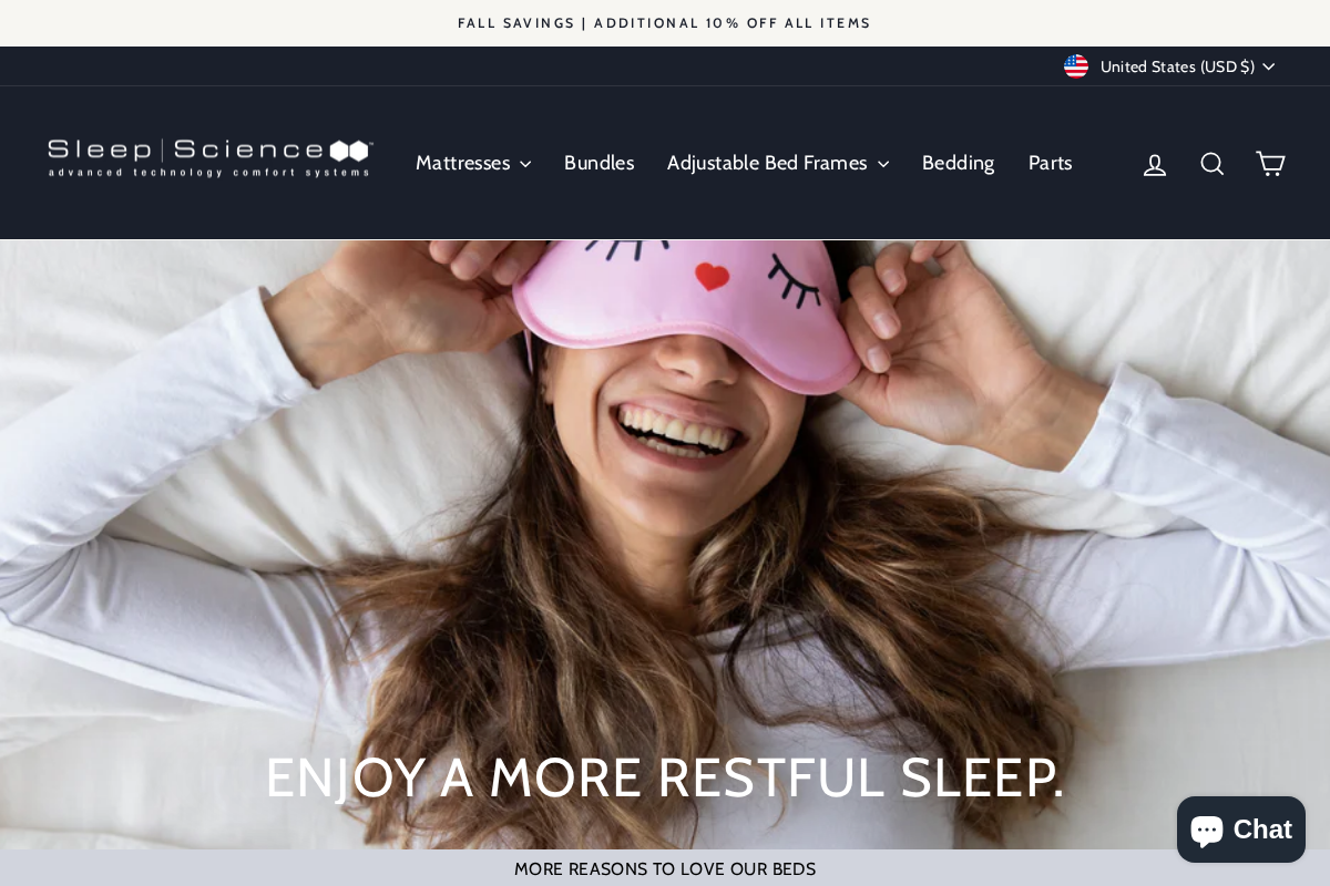 Sleep Science homepage screenshot