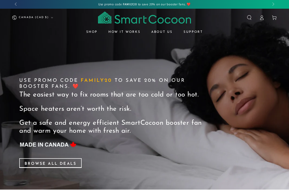 Smart Cocoon homepage screenshot
