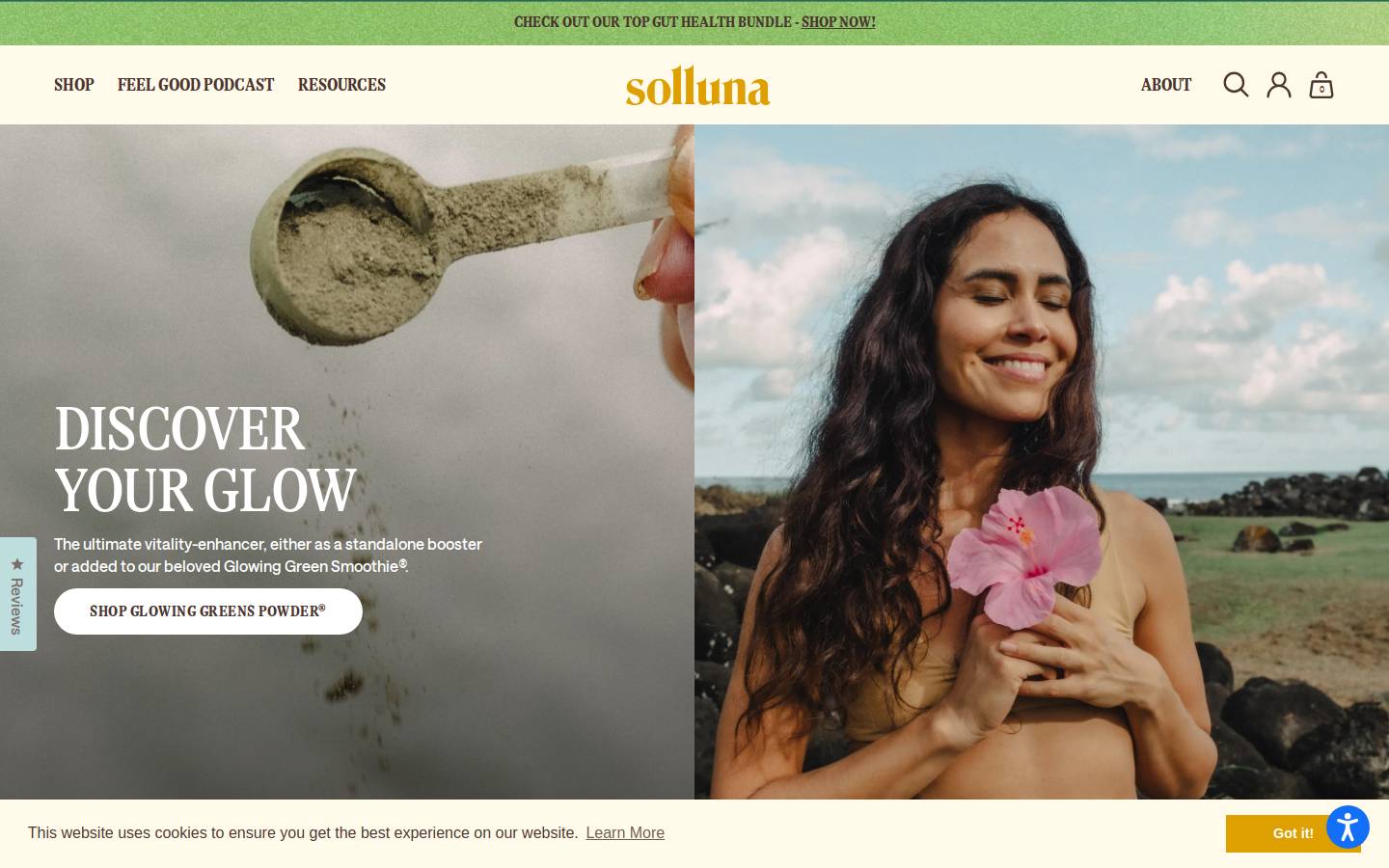 mysolluna.com homepage screenshot