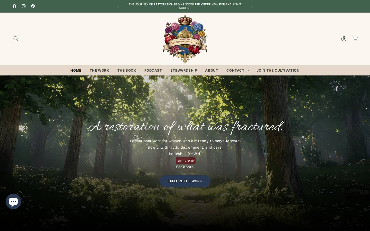 mysovereignscrown.com homepage screenshot