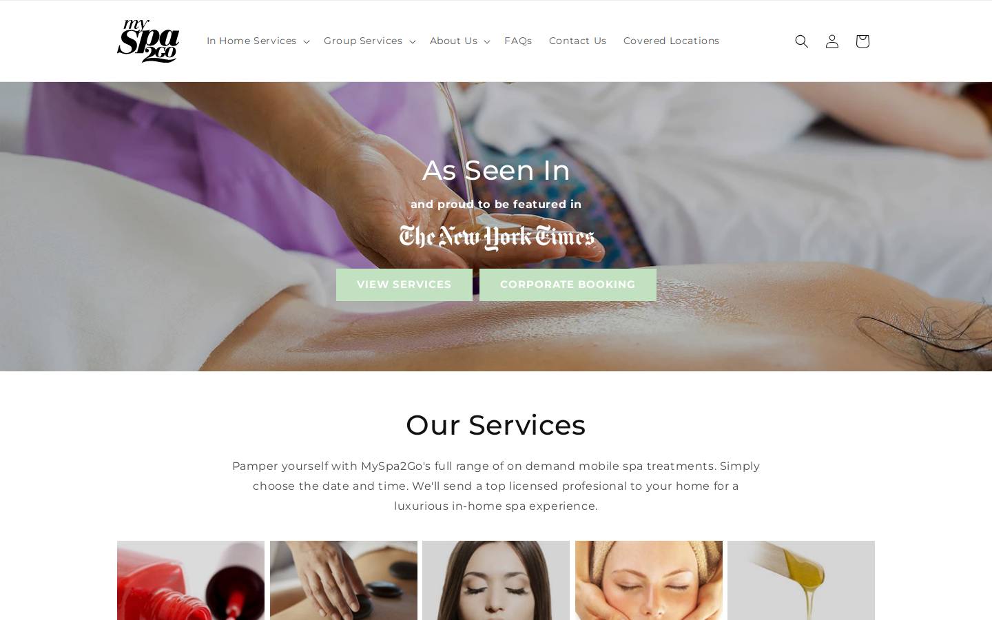 myspa2go.com homepage screenshot
