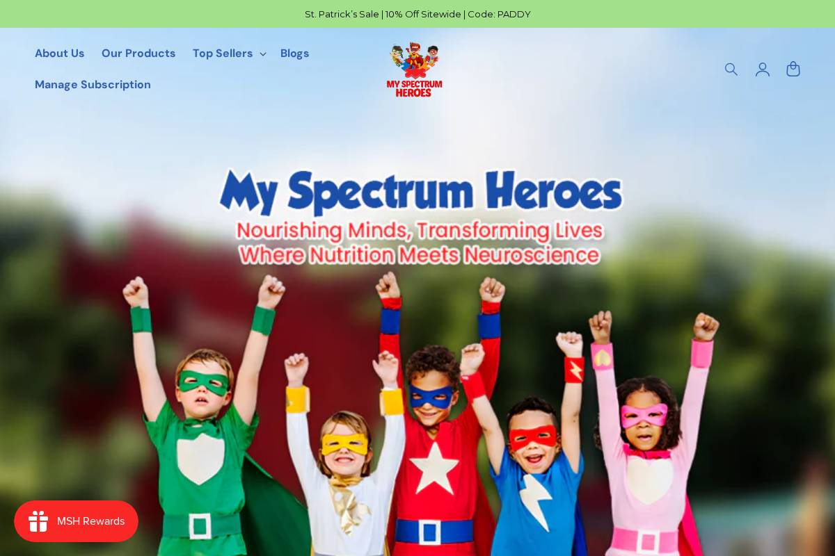 myspectrumheroes.com homepage screenshot