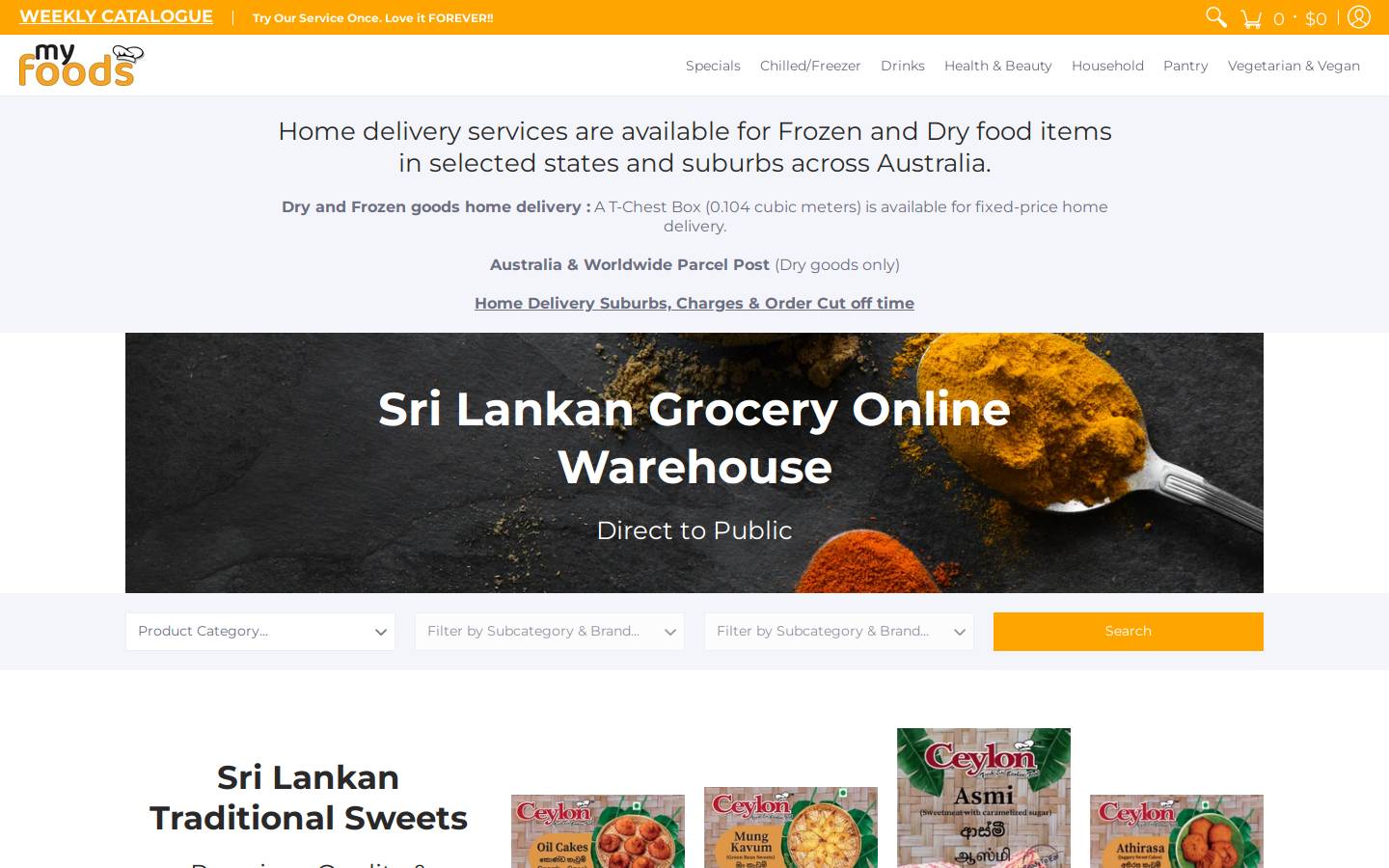 myspices.com.au homepage screenshot