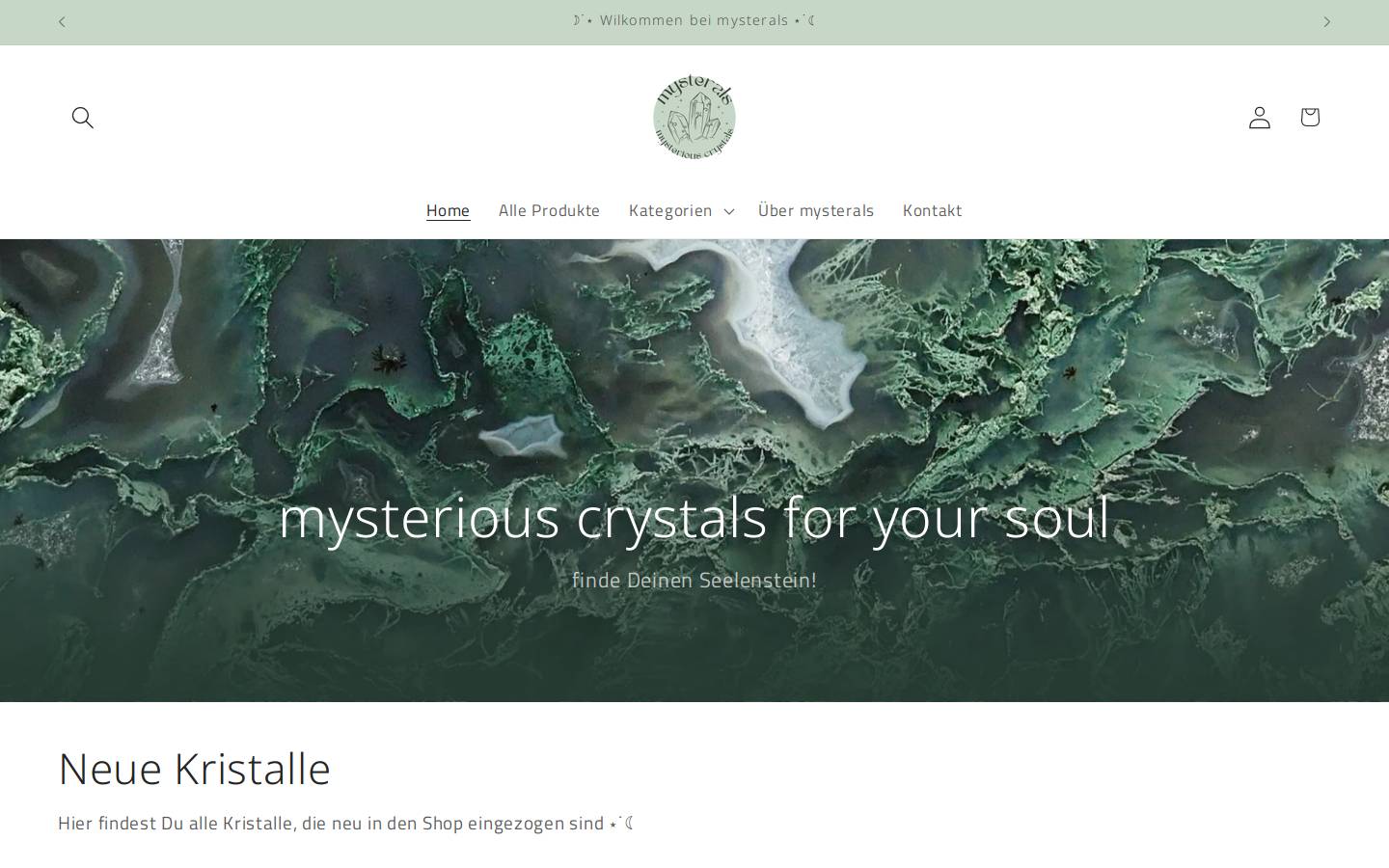 mysterals.de homepage screenshot