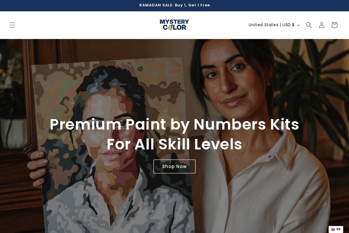 Mysterycolor homepage screenshot