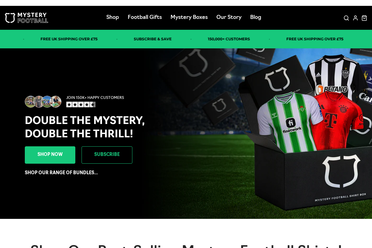 MysteryFootball homepage screenshot
