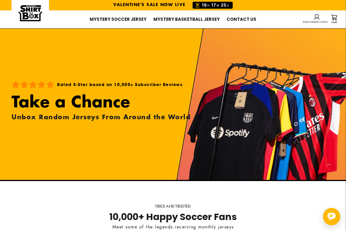 Mystery Shirt in a Box USA homepage screenshot