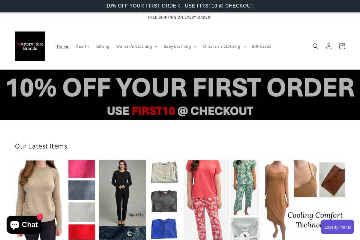 mysterystore.co.uk homepage screenshot