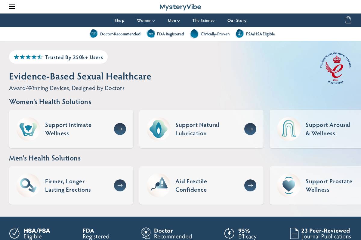 mysteryvibe.com homepage screenshot