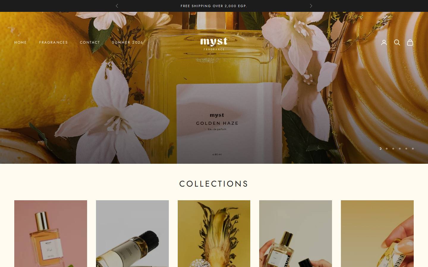 mystfragrance.com homepage screenshot