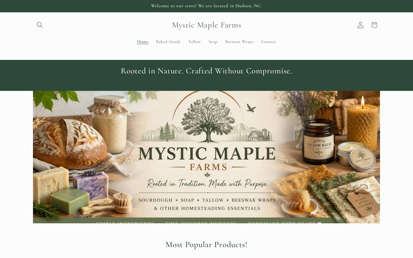 mysticmapleco.com homepage screenshot