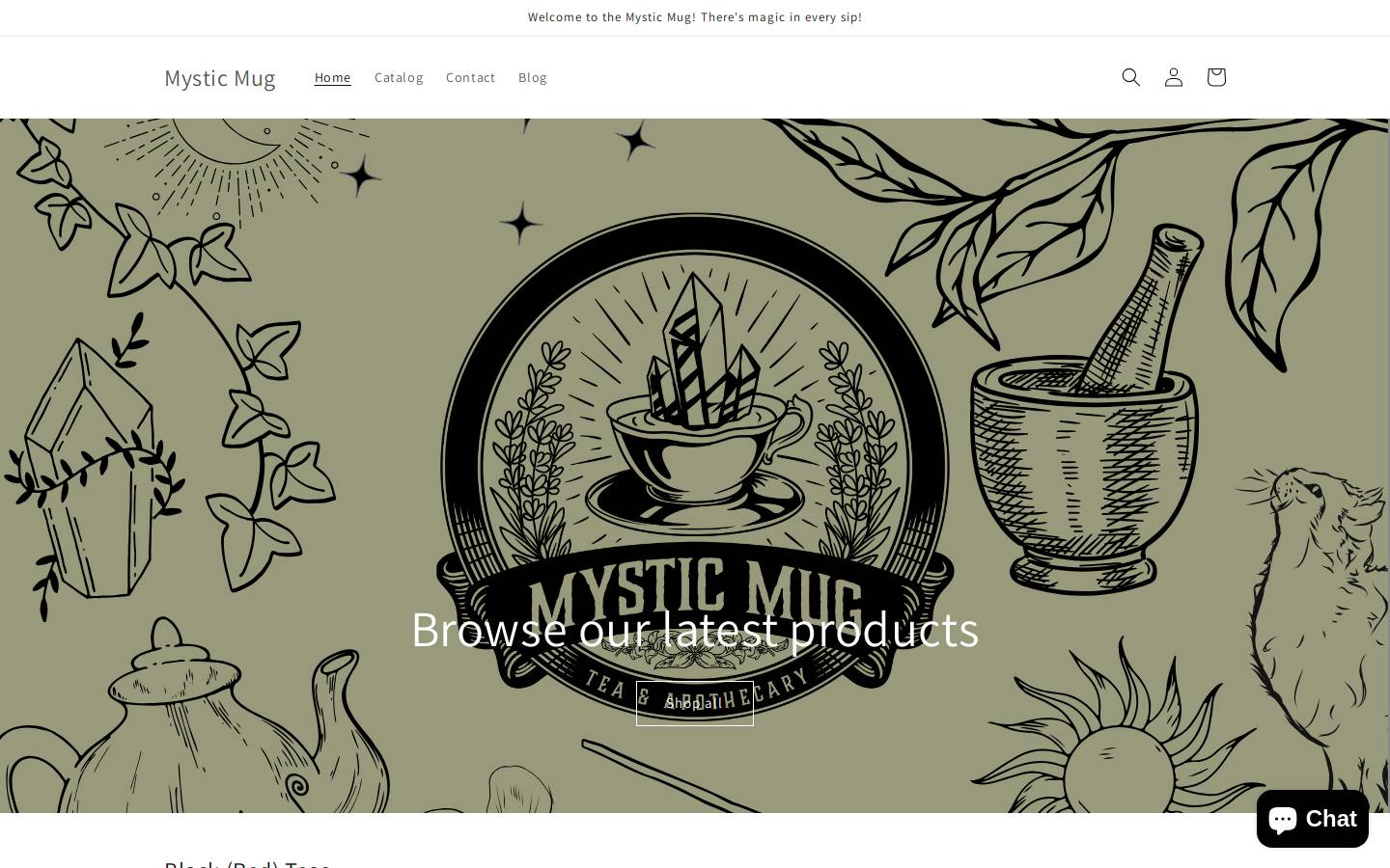 mysticmugtea.com homepage screenshot