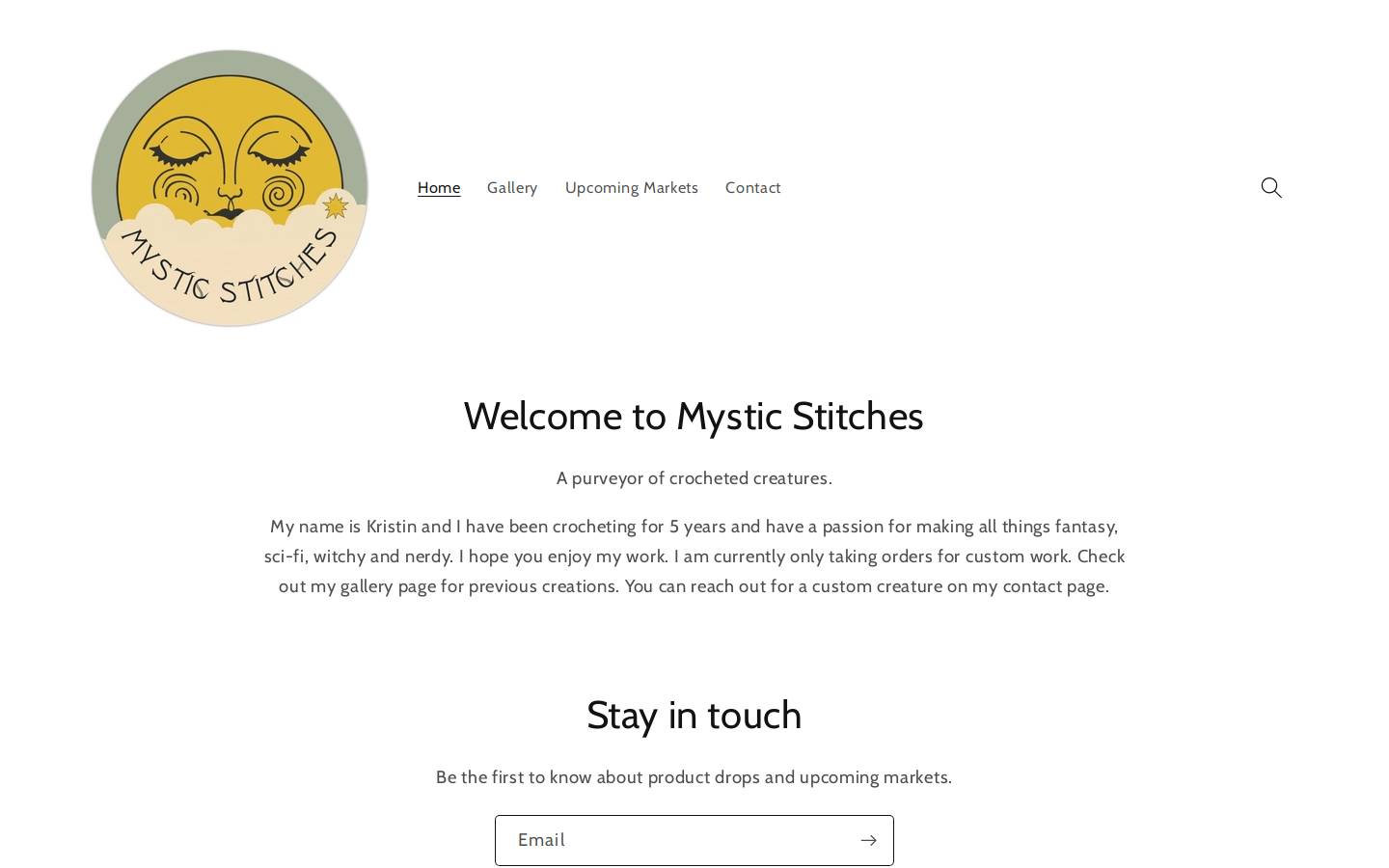 mysticstitches.ca homepage screenshot