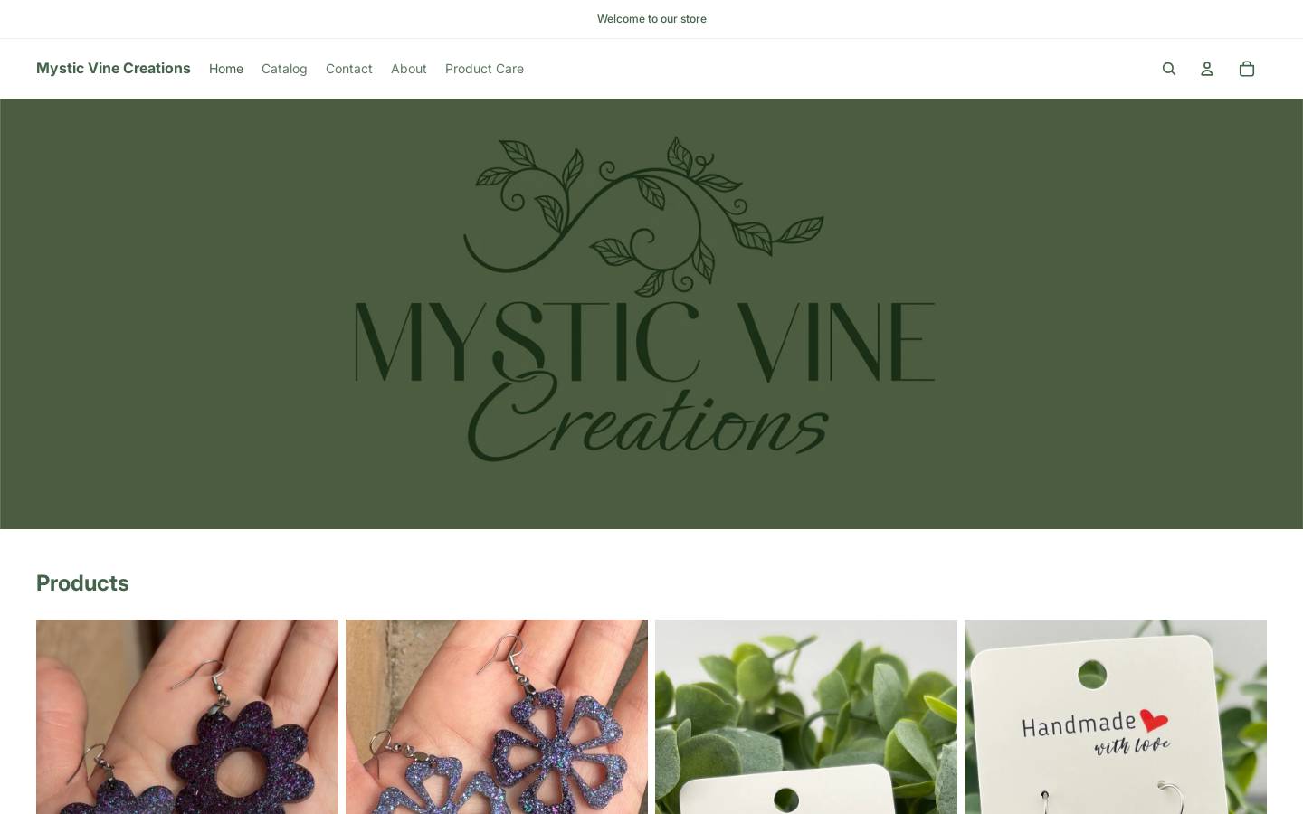 mysticvinecreations.com homepage screenshot