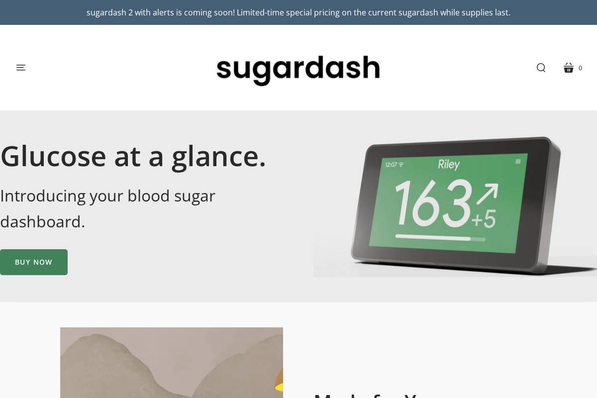 mysugardash.com homepage screenshot