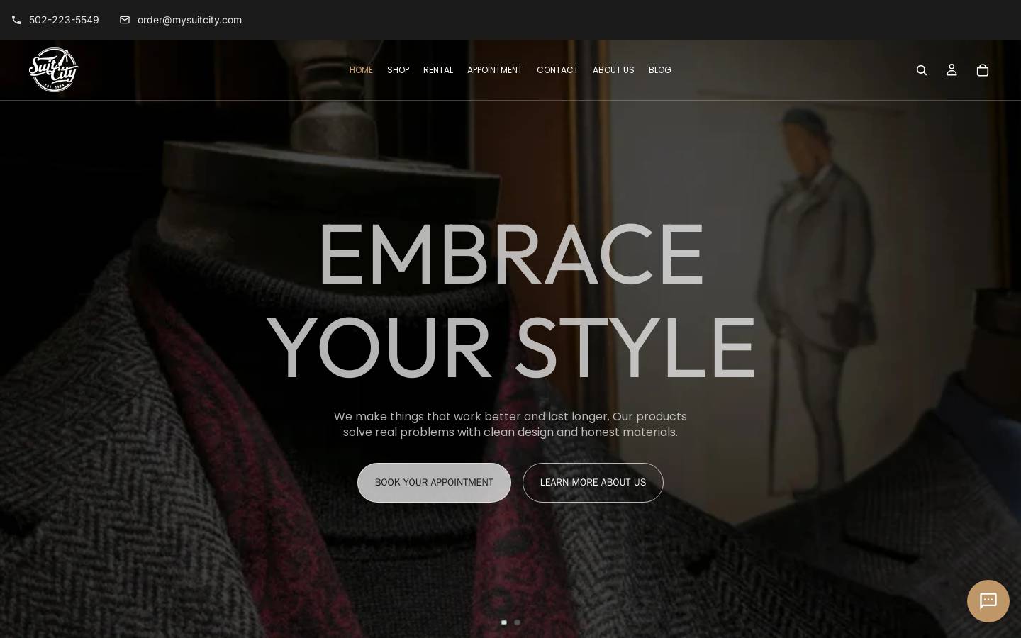 mysuitcity.com homepage screenshot