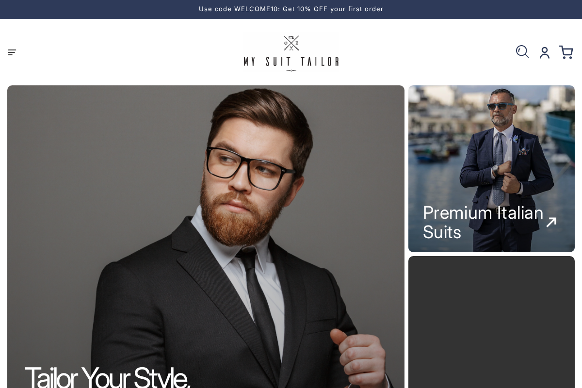 mysuittailor.com homepage screenshot