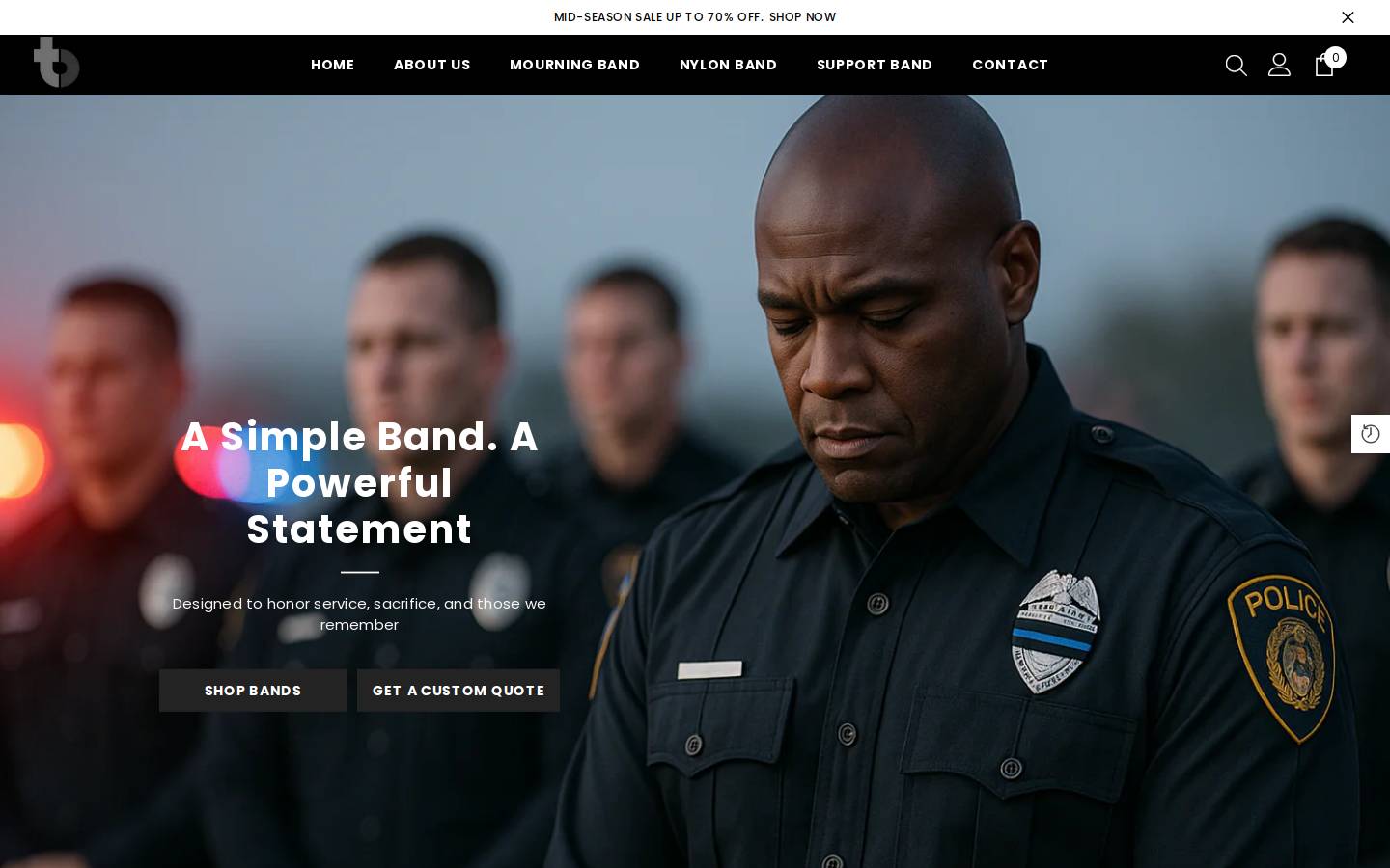 mysupportband.com homepage screenshot