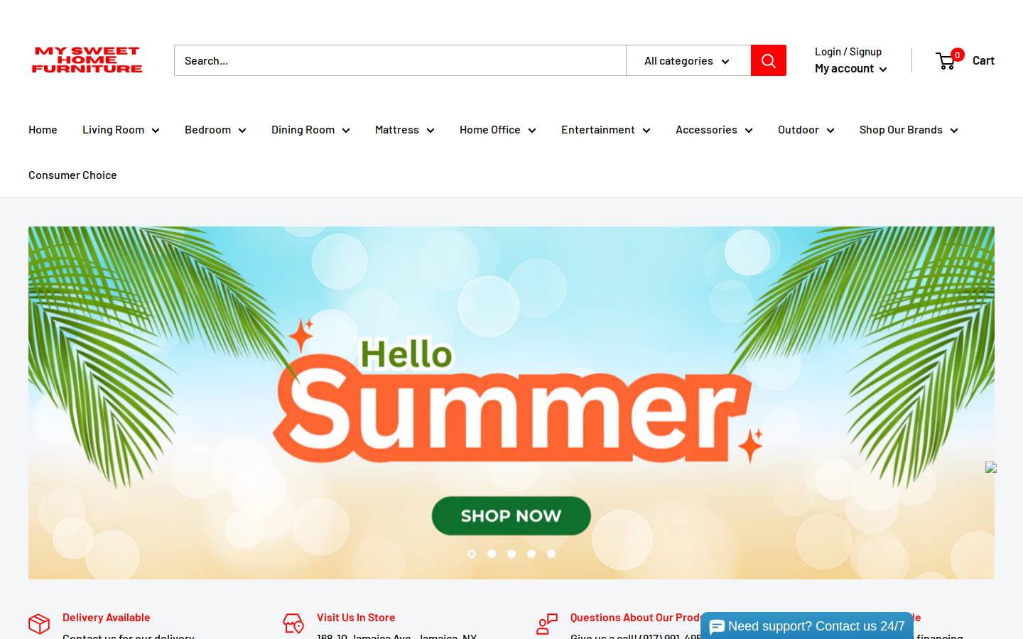 mysweethomefurniture.com homepage screenshot