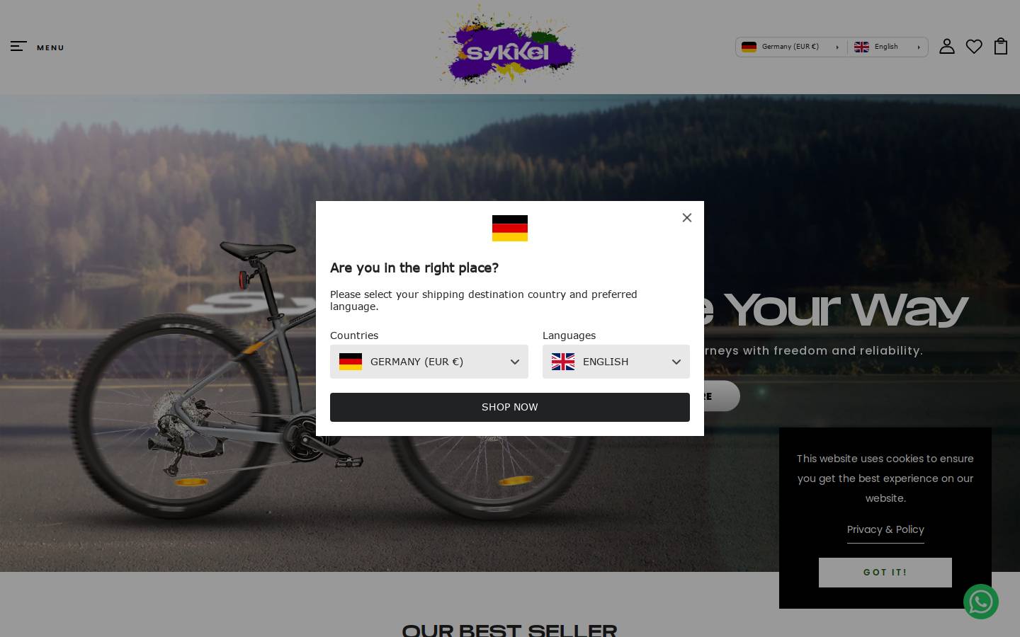 mysykkel.com homepage screenshot