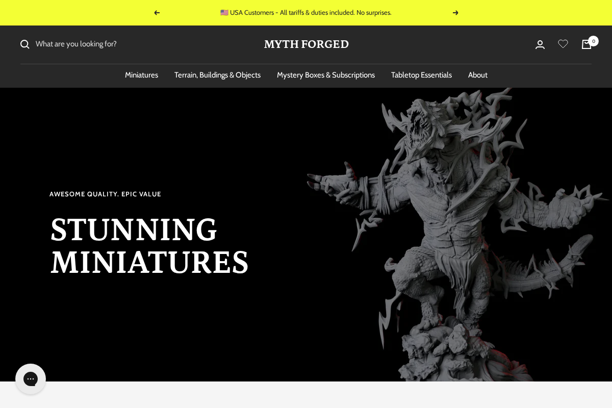 Mythforged homepage screenshot