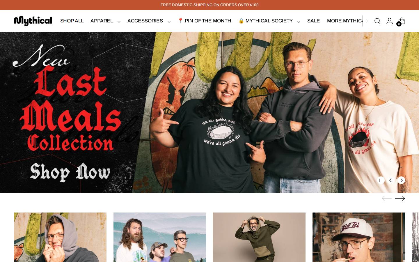 Mythical homepage screenshot