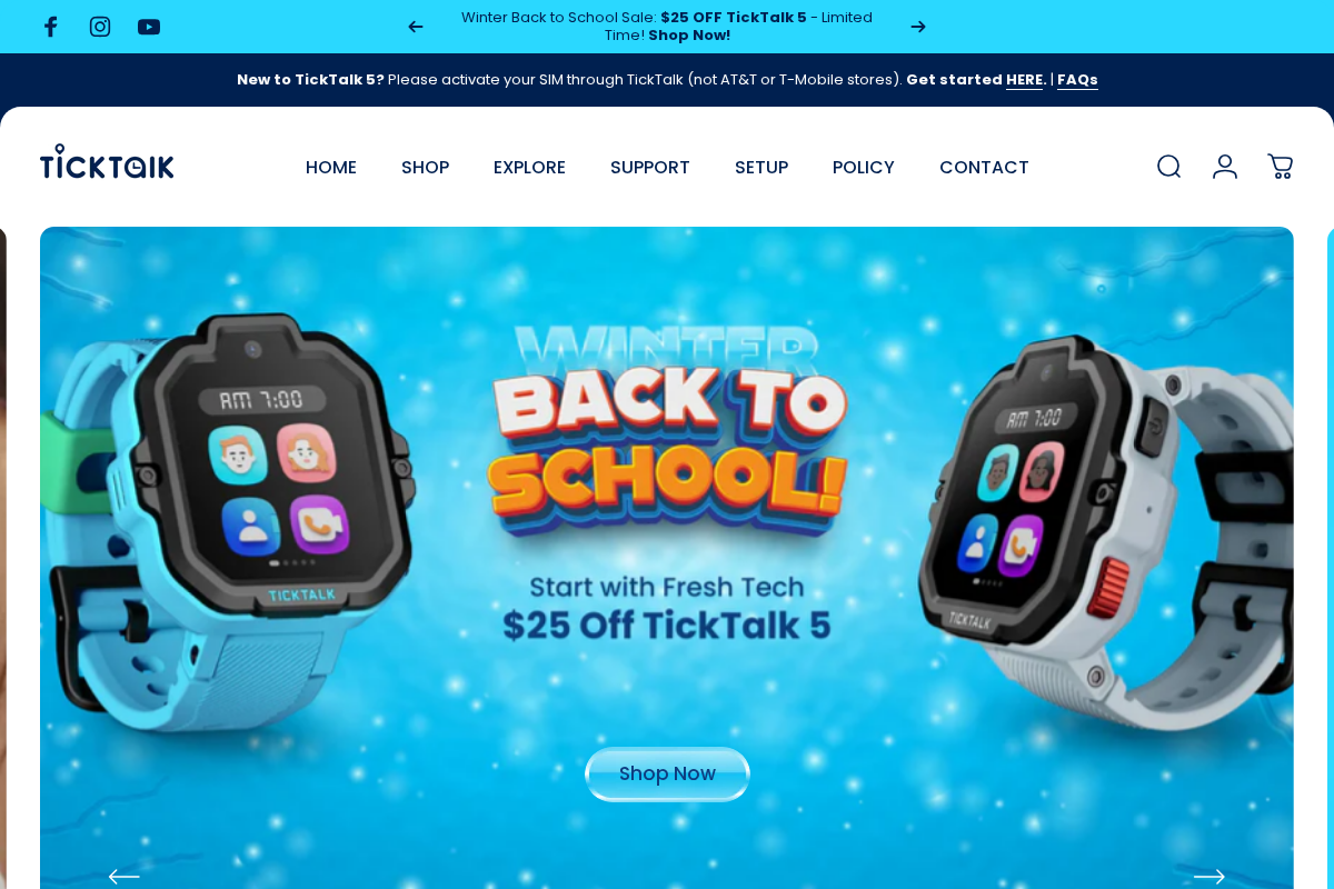 TickTalk homepage screenshot