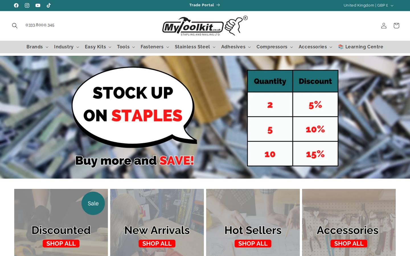 Stapling & Nailing Ltd - MyToolkit homepage screenshot
