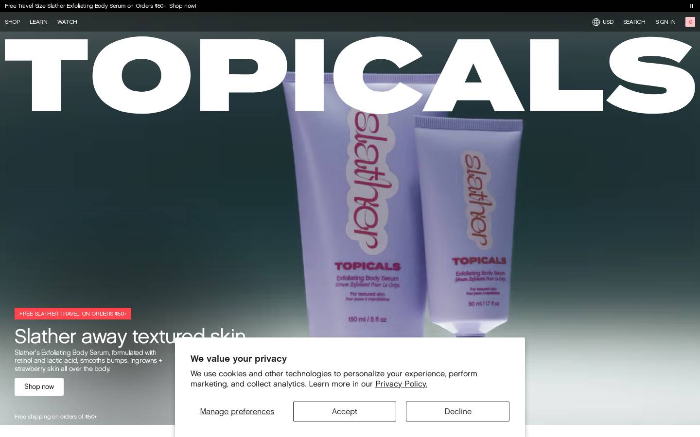 mytopicals.com homepage screenshot