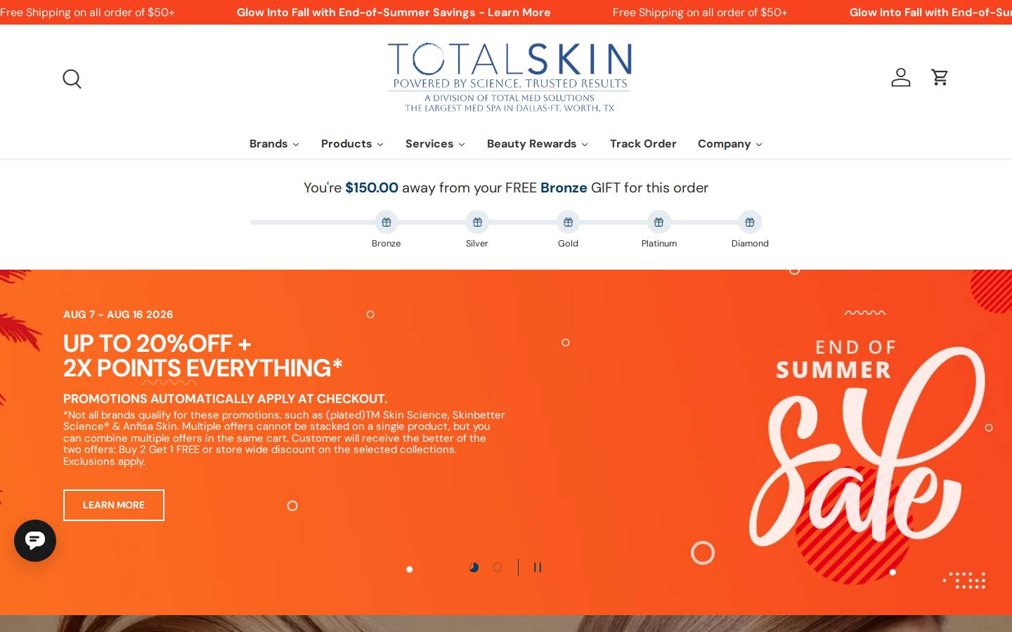 mytotalskin.com homepage screenshot