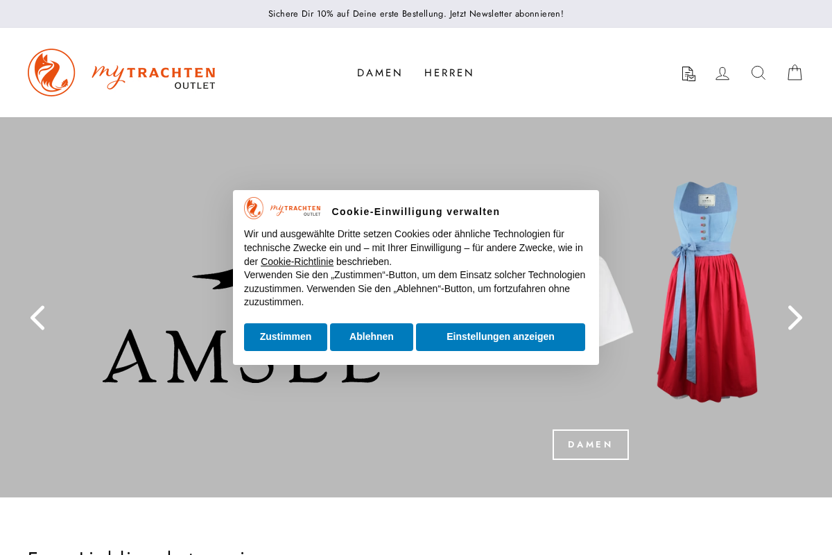 MyTrachtenOutlet homepage screenshot
