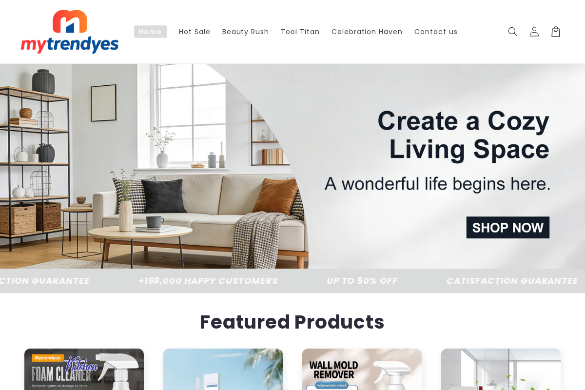 Mytrendyes homepage screenshot