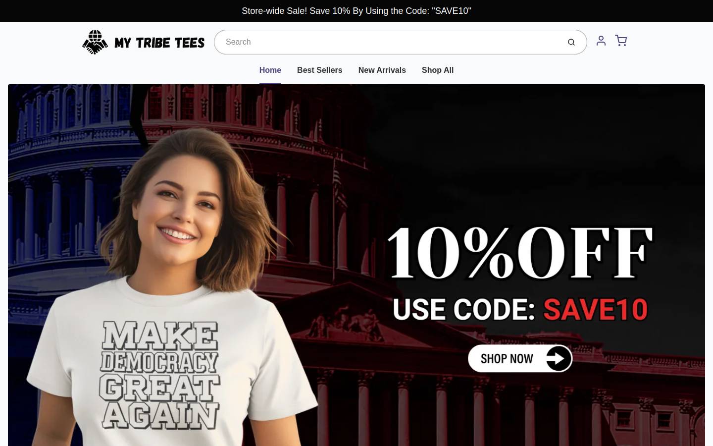 mytribetees.com homepage screenshot