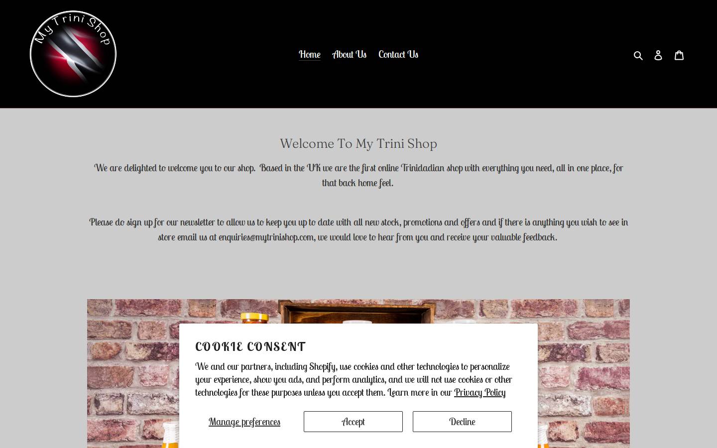mytrinishop.com homepage screenshot