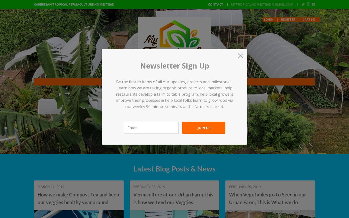 mytropicalhomestead.com homepage screenshot