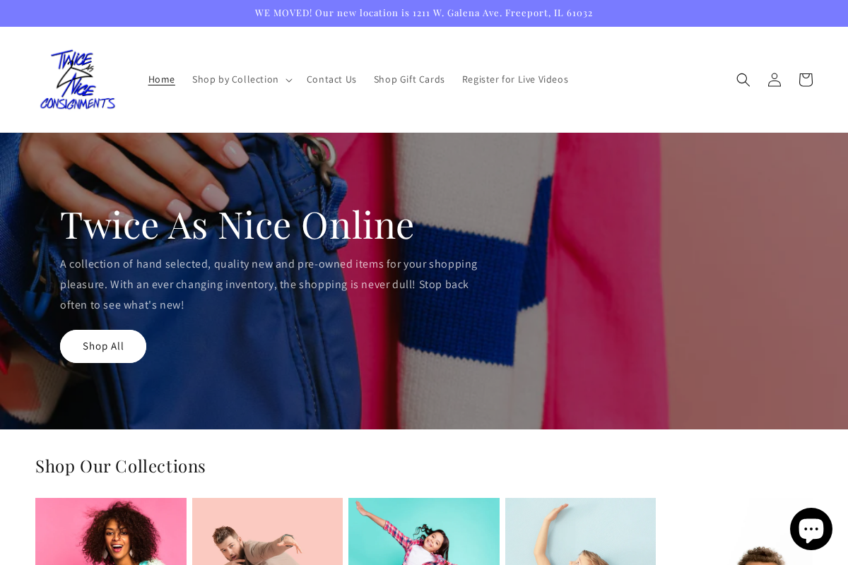 Twice As Nice Consignments homepage screenshot