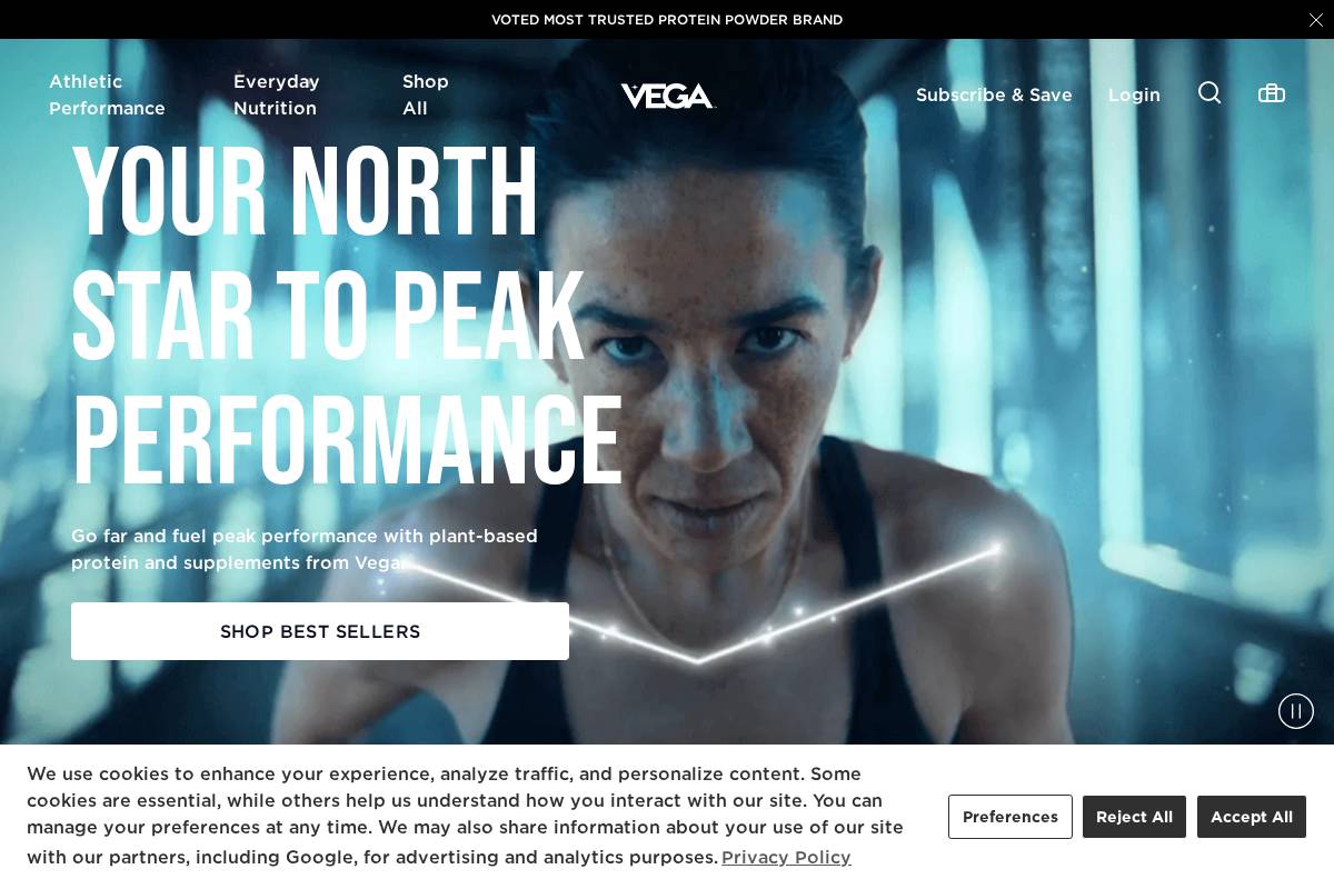 Vega homepage screenshot