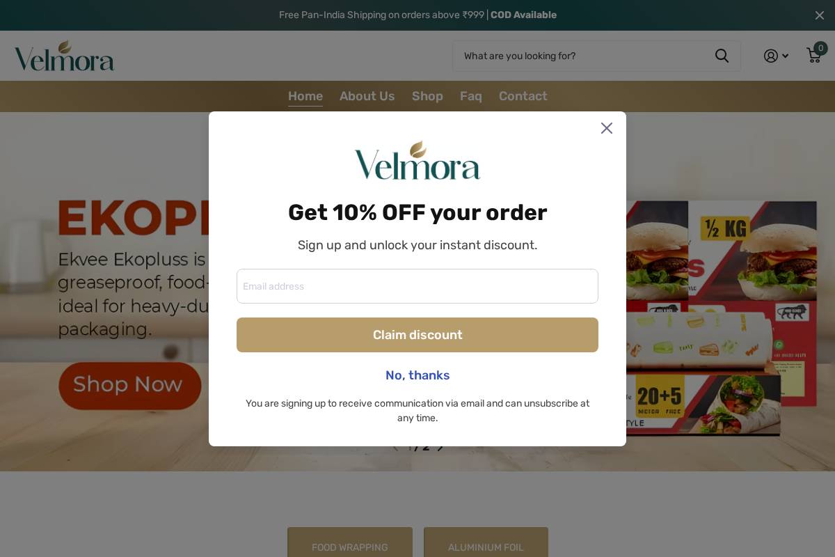 myvelmora.com homepage screenshot