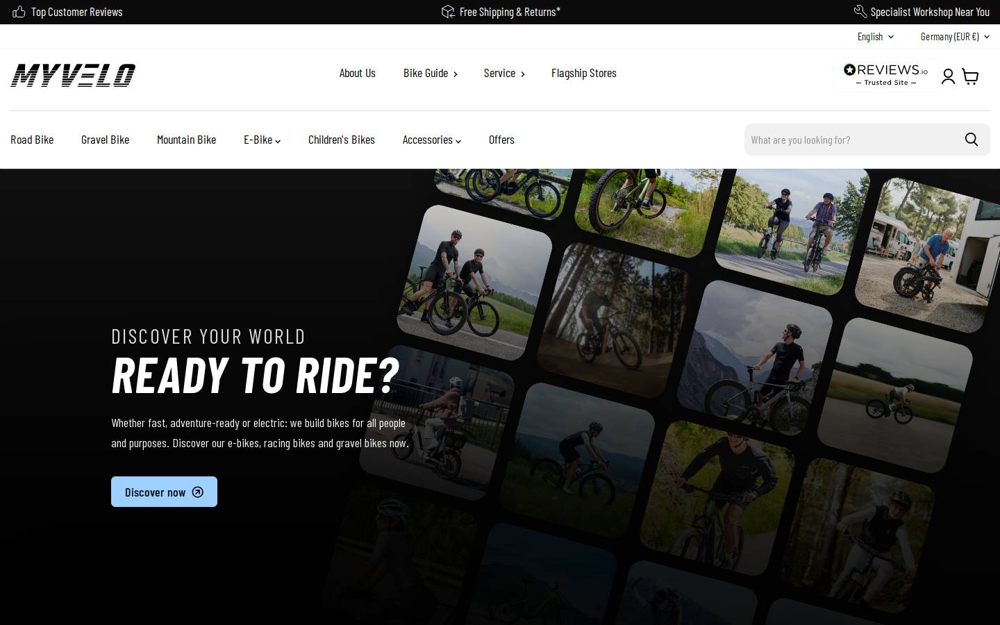 myvelo.net homepage screenshot