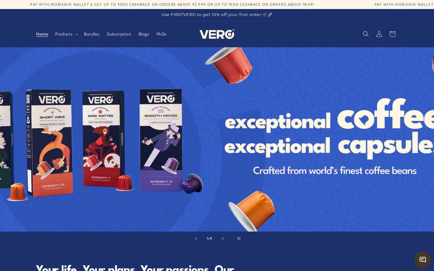 Vero homepage screenshot