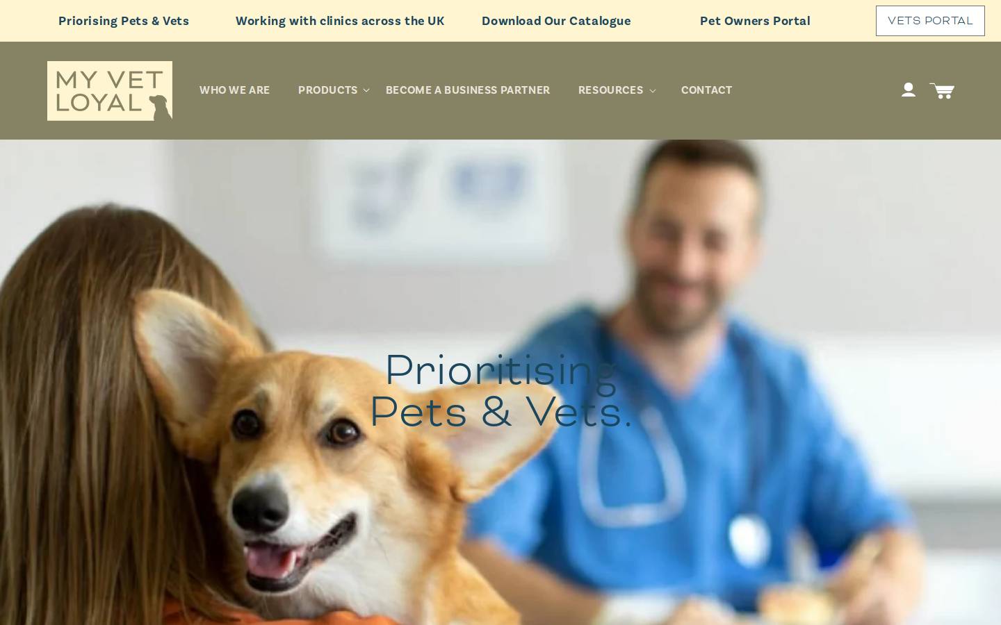 myvetloyal.com homepage screenshot