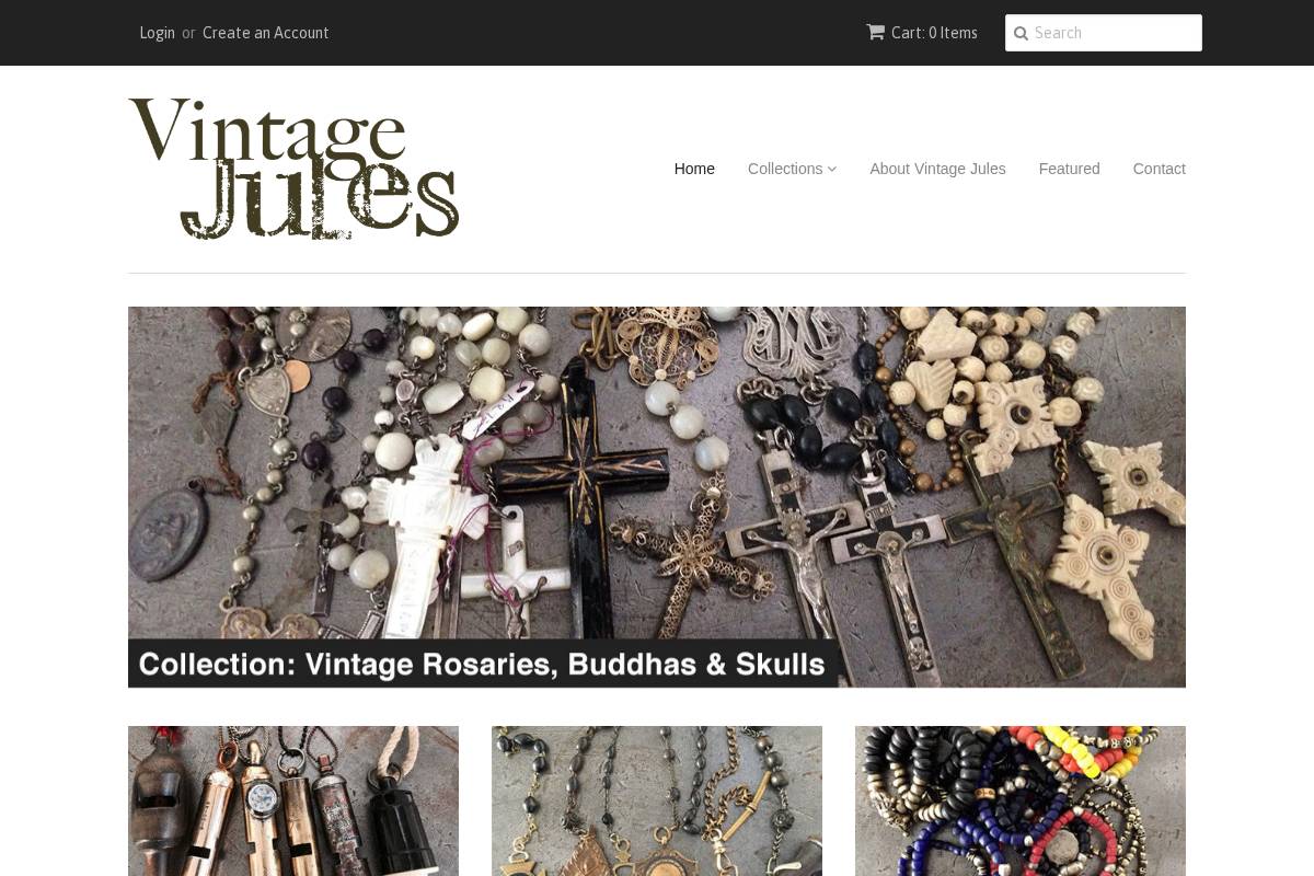 myvintagejules.com homepage screenshot