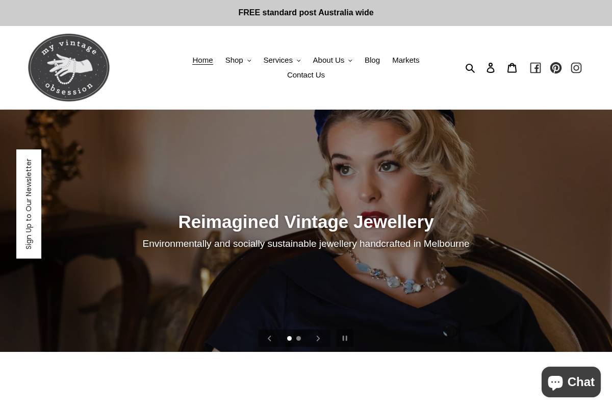 myvintageobsession.com.au homepage screenshot