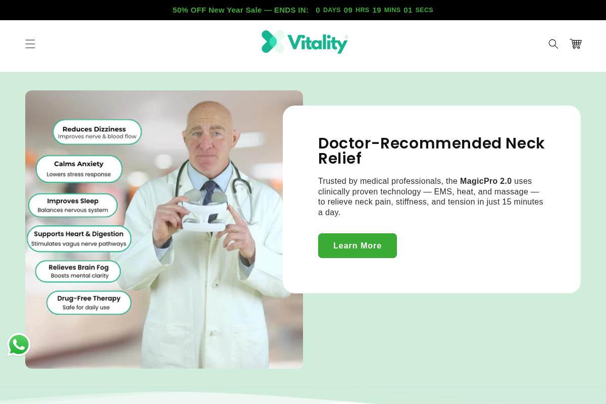 Vitality  homepage screenshot