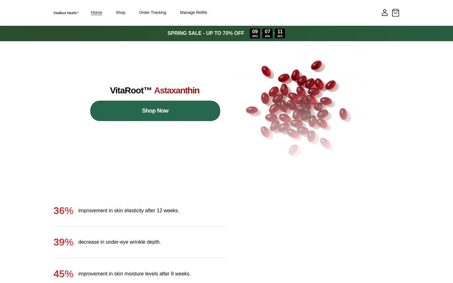myvitaroot.com homepage screenshot