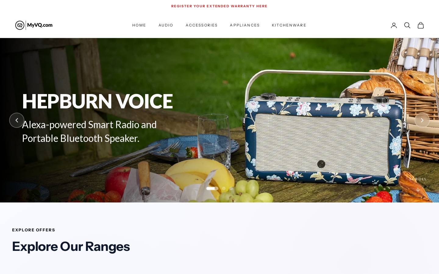 VQ homepage screenshot