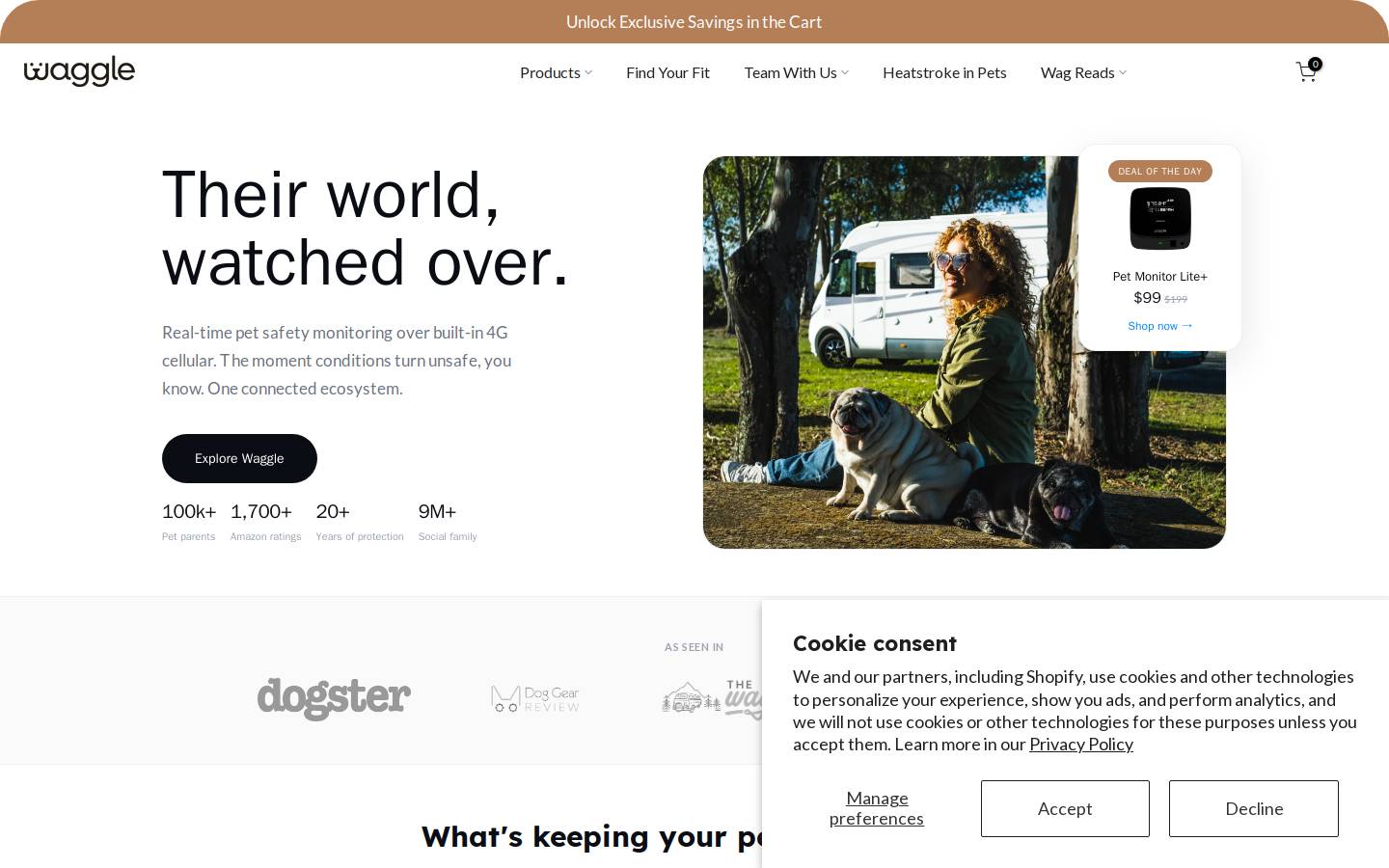My Waggle homepage screenshot