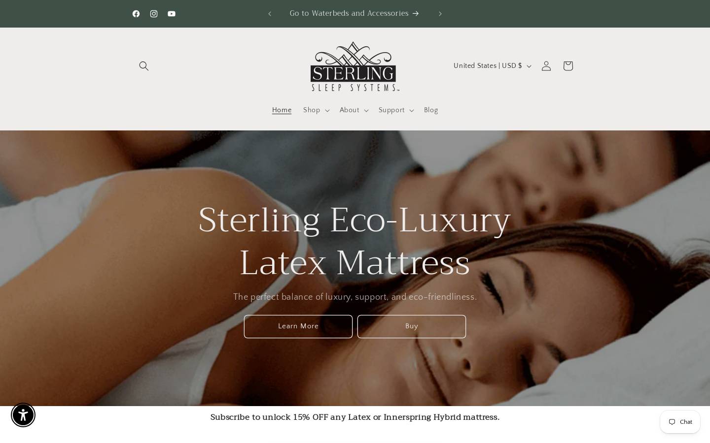 mywaterbeds.com homepage screenshot