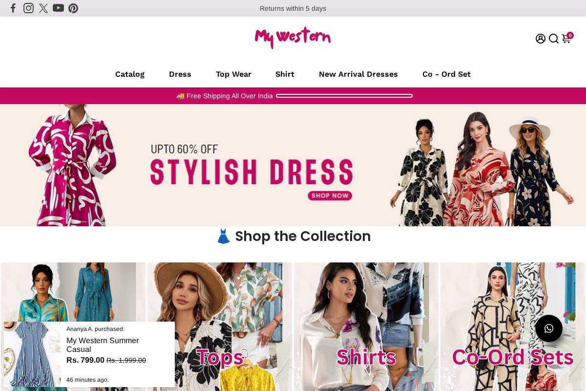 Mywestern homepage screenshot