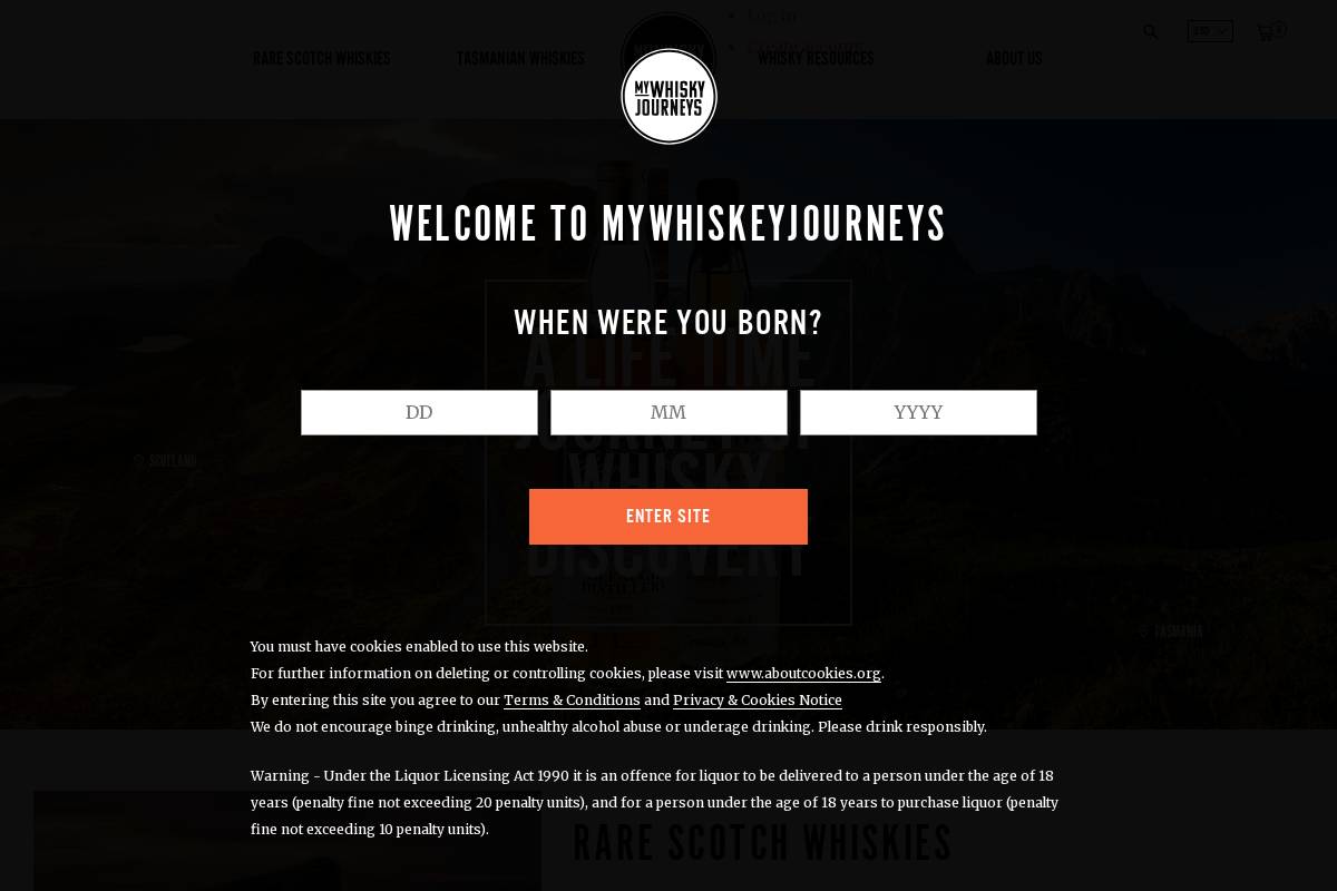 mywhiskyjourneys.com homepage screenshot